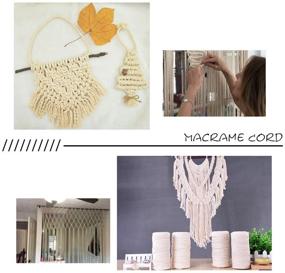 img 1 attached to 🧶 218 Yards Macrame Cotton Cord Rope for Wall Hanging Dream Catcher & Christmas Decorations - Natural Handmade Craft Rope for DIY Macrame Plant Hangers, Crocheting & Bohemian Knitting