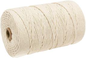 img 4 attached to 🧶 218 Yards Macrame Cotton Cord Rope for Wall Hanging Dream Catcher & Christmas Decorations - Natural Handmade Craft Rope for DIY Macrame Plant Hangers, Crocheting & Bohemian Knitting