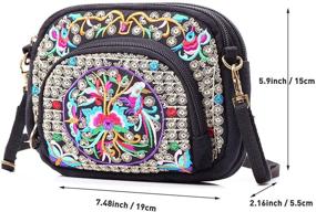 img 2 attached to Embroidery Crossbody Cell Phone Messenger Wristlet Women's Handbags & Wallets