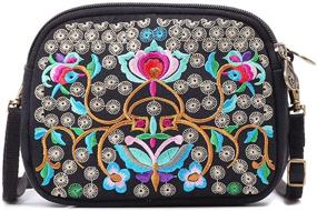 img 3 attached to Embroidery Crossbody Cell Phone Messenger Wristlet Women's Handbags & Wallets