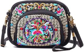 img 4 attached to Embroidery Crossbody Cell Phone Messenger Wristlet Women's Handbags & Wallets