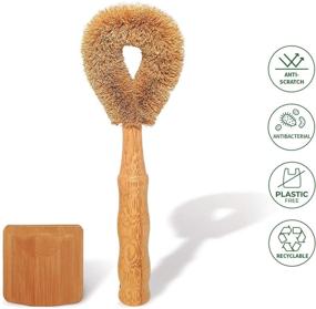 img 3 attached to 🌱 Eco-Friendly Washing Up Brush Set with Coconut Scourer and Bamboo Pan Scraper, Pot Brush, Dish Cleaner, Bamboo Handle Eco Scourer, Wash Up Brush and Pot Scraper, Bamboo Eco Cleaning Kit by Bambaw