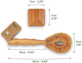 img 2 attached to 🌱 Eco-Friendly Washing Up Brush Set with Coconut Scourer and Bamboo Pan Scraper, Pot Brush, Dish Cleaner, Bamboo Handle Eco Scourer, Wash Up Brush and Pot Scraper, Bamboo Eco Cleaning Kit by Bambaw