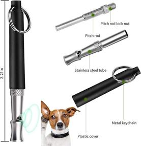 img 2 attached to 🐶 ROFAKU Ultrasonic Dog Whistles, New 2021 2PCS Silent Ultrasound Training Whistles for Barking Control | Adjustable Pitch & Lanyard | Pet Dog Training Essentials (Black)