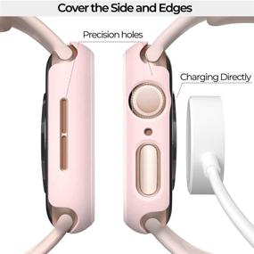 img 1 attached to Pzoz Compatible For Apple Watch Series 6/5 /4 /SE 40Mm Case With Screen Protector Accessories Slim Guard Thin Bumper Full Coverage Matte Hard Cover Defense Edge For IWatch Women Men GPS (Pink)