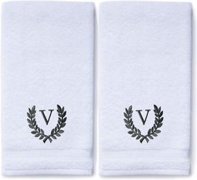 img 2 attached to 🎁 Turkish Spa Collection: Set of 2 Oversized Monogrammed Hand Towels - Custom Personalized Gift for Wedding-Bridal, Bathroom, Kitchen, Makeup - Roman Font, Luxury Design, 16 X 30 Inch