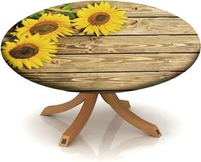 img 4 attached to Sunflower Tablecloth Bohemian Artwork Elastic