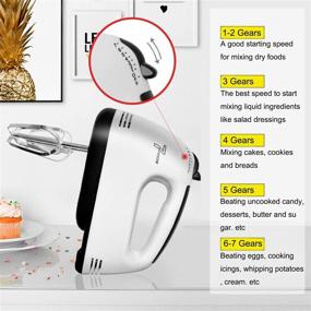 img 3 attached to 🔌 2021 Upgrade: Hand Mixer Electric - 7 Speed Handheld Kitchen Mixer for Food Whipping - Lightweight Stainless Steel Egg Whisk - Immersion Blender - Dough Sticks