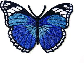 img 1 attached to Tyga_Thai Butterfly Beautiful Embroidered Iron Butterfly Blue