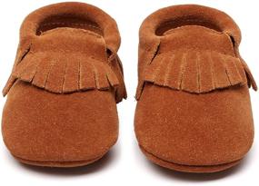 img 3 attached to HONGTEYA Leather Tassel Moccasins 👟 for Toddler Boys: Shoes and Slippers