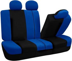 img 1 attached to FH Group FB030BLUEBLACK115 Full Seat Cover (Side Airbag Compatible With Split Bench Blue/Black)