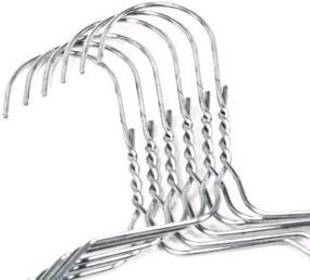 img 2 attached to 🧥 Wideskall Pack of 6 Silver 16" Steel Metal Wire Clothes Hangers – 13 Gauge Wire