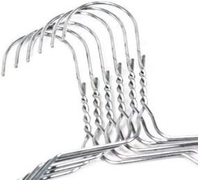 img 4 attached to 🧥 Wideskall Pack of 6 Silver 16" Steel Metal Wire Clothes Hangers – 13 Gauge Wire