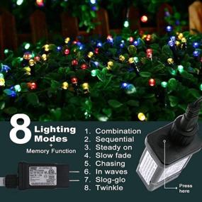 img 2 attached to 🎉 Enhance Your Celebrations with Epesl 11m Indoor/Outdoor Christmas String Lights - 110 LEDs, 8 Modes, Waterproof Fairy Lights for Thanksgiving Day, Halloween, Wedding, Patio & Home Decor - Colorful