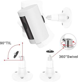 img 3 attached to 📷 White Adjustable Mounting Bracket for Ring Stick Up Cam Wired/Battery and Ring Indoor Cam HD Security Camera - Pack of 3