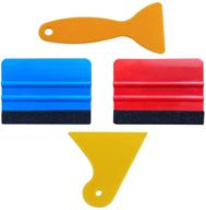 🚘 utsauto felt edge squeegee car wrapping tool kits - 4 inch vinyl wrap squeegee for precise installation of car vinyl, window tint, wallpaper, decal stickers - set of 4 tools logo