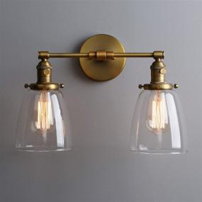 img 2 attached to 🔦 Phansthy Antique Industrial Wall Lamp: Stylish Dual Light Wall Sconce with Dome Glass Lamp Shades (Antique Finish)