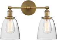 🔦 phansthy antique industrial wall lamp: stylish dual light wall sconce with dome glass lamp shades (antique finish) логотип