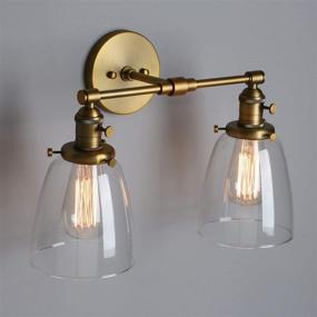 img 1 attached to 🔦 Phansthy Antique Industrial Wall Lamp: Stylish Dual Light Wall Sconce with Dome Glass Lamp Shades (Antique Finish)