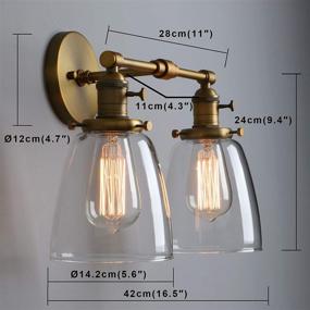 img 3 attached to 🔦 Phansthy Antique Industrial Wall Lamp: Stylish Dual Light Wall Sconce with Dome Glass Lamp Shades (Antique Finish)