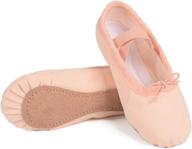 🩰 girls/toddlers/kids full sole canvas ballet shoes - ambershine ballet slippers with satin ribbon for better fit and dance performance логотип