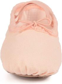 img 1 attached to 🩰 Girls/Toddlers/Kids Full Sole Canvas Ballet Shoes - Ambershine Ballet Slippers with Satin Ribbon for Better Fit and Dance Performance