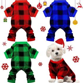 img 4 attached to 🐶 Christmas Dog Pajamas Suit: 3-Piece Set for Festive Pet Clothing and Holiday Decorations