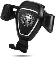 🎃 jack skellington nightmare before christmas car mount phone holder - universal air vent gps cell phone holder with automatic locking (jack skellington edition) logo