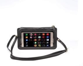 img 1 attached to Phone Bag Touch Screen PU Leather Crossbody Bag for iPhone & Samsung, Universal Phone Wallet Pouch Shoulder Bag for Various Models