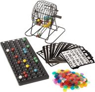 🎲 deluxe bingo set - complete with 6-inch roller cage, master board, 75 multicolored balls, 300 chips, and 50 cards - classic fun and party games for seniors, adults, and families! логотип