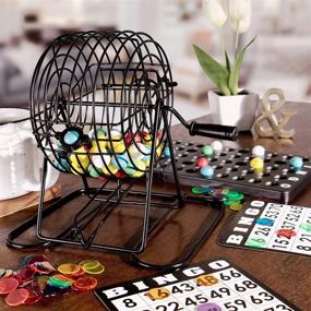 img 1 attached to 🎲 Deluxe Bingo Set - Complete with 6-Inch Roller Cage, Master Board, 75 Multicolored Balls, 300 Chips, and 50 Cards - Classic Fun and Party Games for Seniors, Adults, and Families!