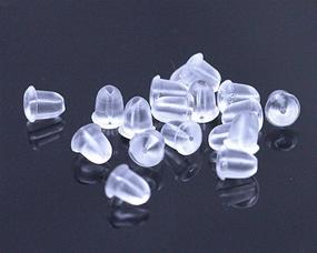 img 2 attached to 📿 Kinteshun 200pcs Soft Clear Safety Bullet Head Earnuts: High-Quality Silicon Rubber Stud Earring Backs for DIY Jewelry Making Supplies