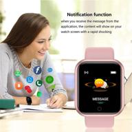 waterproof smart watch with heart rate monitor and sleep monitor - fitness tracker with 1.44 inch touch screen (pink) logo