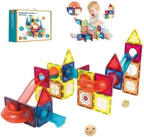 img 4 attached to Unleash Creativity with APCHFIOG Magnetic Tiles Marble Run: Endless Building Possibilities Await!