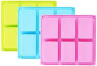 🧼 tdhdike 3 pack silicone soap molds - versatile baking mold for diy handmade soap making, muffin, loaf, brownie, cornbread and more - blue, pink & green logo