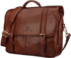 img 2 attached to Stylish and Versatile: Finelaer Brown 👜 Designer Leather Messenger Laptop Bag for Men