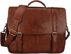 img 4 attached to Stylish and Versatile: Finelaer Brown 👜 Designer Leather Messenger Laptop Bag for Men