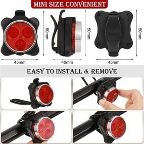 img 3 attached to 🚲 USB Rechargeable Bike Light Set with Storage Bag - Front and Rear Bicycle Lights + Waterproof Triangle Saddle Frame Pouch for Cycling (Black)