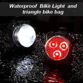 img 1 attached to 🚲 USB Rechargeable Bike Light Set with Storage Bag - Front and Rear Bicycle Lights + Waterproof Triangle Saddle Frame Pouch for Cycling (Black)