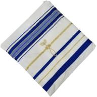 🕍 authentic bethlehem gifts tm messianic jewish christian tallit prayer shawl from israel - blue, regular size logo