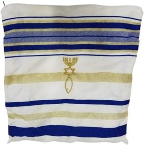 img 3 attached to 🕍 Authentic Bethlehem Gifts TM Messianic Jewish Christian Tallit Prayer Shawl from Israel - Blue, Regular Size