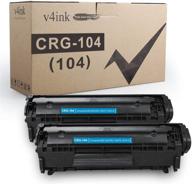 🖨️ v4ink 2-pack compatible toner cartridge replacement for canon 104 crg-104 fx-9 fx-10 ink cartridge for canon imageclass d420 d450 d480 mf4150 mf4350d mf4270 mf4370dn mf4380dn printer logo