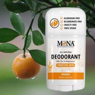 🍊 mona brands natural deodorant for women & men - aluminum-free, zinc & magnesium infused, baking soda free, sensitive skin formula - hypoallergenic, plant-based & vegan - orange scent logo