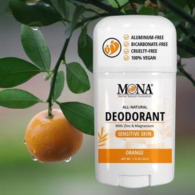 img 1 attached to 🍊 MONA BRANDS Natural Deodorant for Women & Men - Aluminum-Free, Zinc & Magnesium Infused, Baking Soda Free, Sensitive Skin Formula - Hypoallergenic, Plant-Based & Vegan - ORANGE Scent