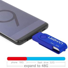 img 1 attached to 🔵 Leizhan 32GB USB C Flash Drive 3.0 - Perfect Type C Photostick for Samsung Galaxy S10/S9/S8, LG G6, Google Pixel XL - In Vibrant Blue!