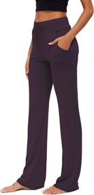 img 1 attached to 🩲 Versatile Women's Yoga Pants: Straight-Leg, Comfy, with Pockets and Modal Fabric, Perfect for Lounge, Running, Active or Casual Wear