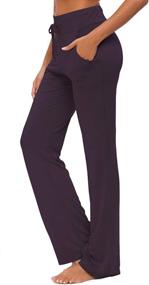 img 4 attached to 🩲 Versatile Women's Yoga Pants: Straight-Leg, Comfy, with Pockets and Modal Fabric, Perfect for Lounge, Running, Active or Casual Wear