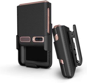 img 4 attached to 📱 BELTRON Galaxy Z Flip Case 2020 with Clip - Snap-On Protective Cover and Rotating Belt Holster Combo, Built-in Kickstand - Black (Compatible with SM-F700, SM-F707) - NOT for Z FLIP 3