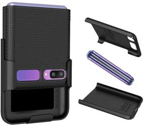 img 1 attached to 📱 BELTRON Galaxy Z Flip Case 2020 with Clip - Snap-On Protective Cover and Rotating Belt Holster Combo, Built-in Kickstand - Black (Compatible with SM-F700, SM-F707) - NOT for Z FLIP 3