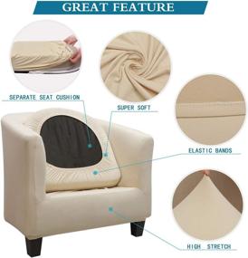 img 2 attached to 🪑 2-Piece Chair Slipcover Set with Arms - Gemlynn Furniture Protector for Couch Club Chair & Sofa Cover (Beige)